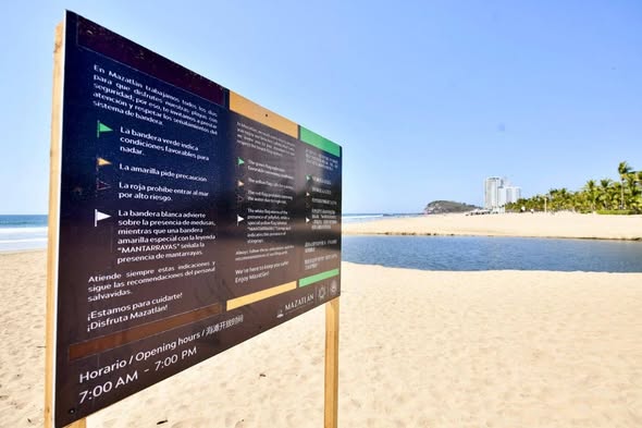 *Instala Gobierno de Mazatlán señalamientos de prevención en distintos idiomas en las áreas de playa*