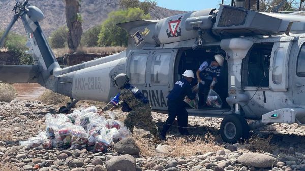 Zarpa buque de la Armada de México para establecer puente marítimo y llevar apoyo a la población afectada por el impacto del huracán “Polo” en Baja California Sur